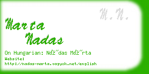 marta nadas business card